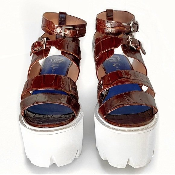 JEFFREY CAMPBELL Weymouth Brown Havana Platform Gladiator Sandals - Picture 5 of 12